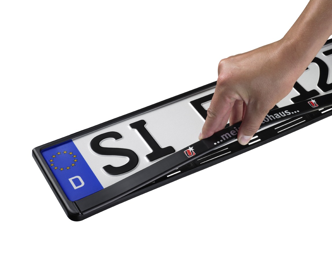 Kennzeichenhalter schwarz und mehrfarbigem Digitaldruck Kennzeichenhalter  mit Digitaldruck