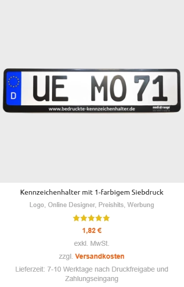 Kennzeichenhalter mit Logo